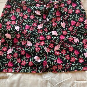 Scott Floral Mini Skort - Black and Pink Size 12